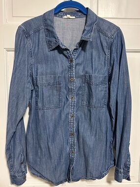 Eileen Fisher Women’s Chambray Denim Button Down Shirt